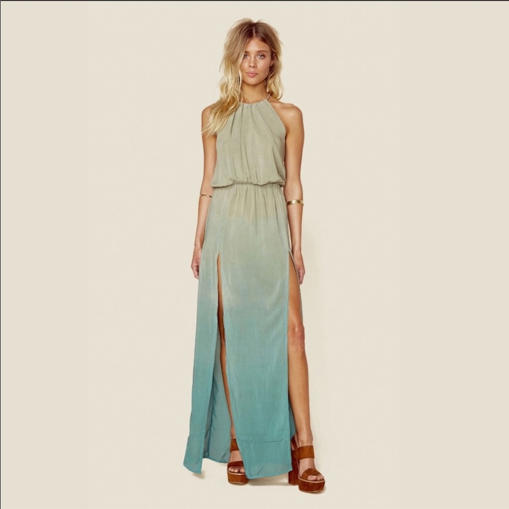 Blue Life by shop planet blue: 2 slit halter dress